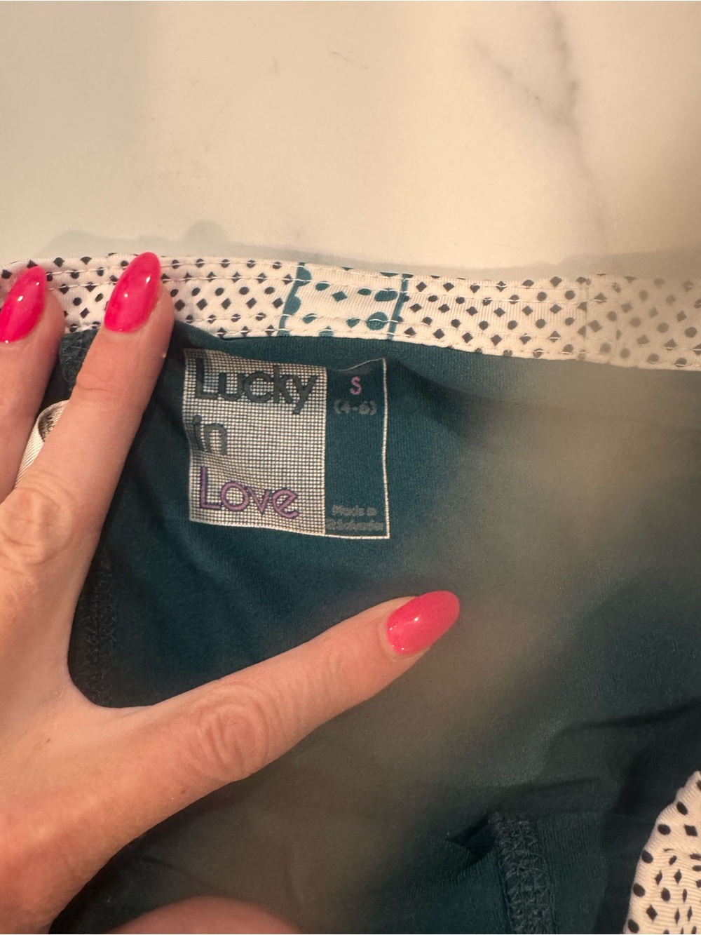 Lucky in Love Teal art deco tennis skirt - Picture 2 of 2
